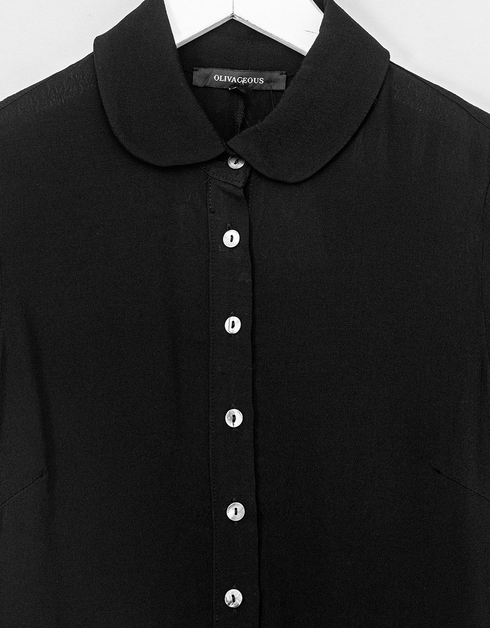 Carlee Mini Shirtdress in Black_2