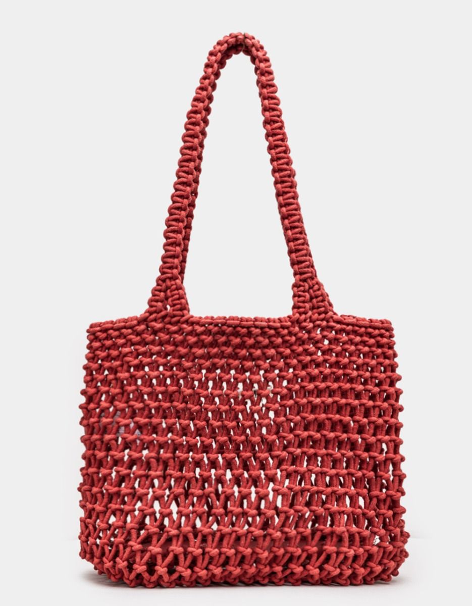 Carlina Woven Bag in Rouge_0