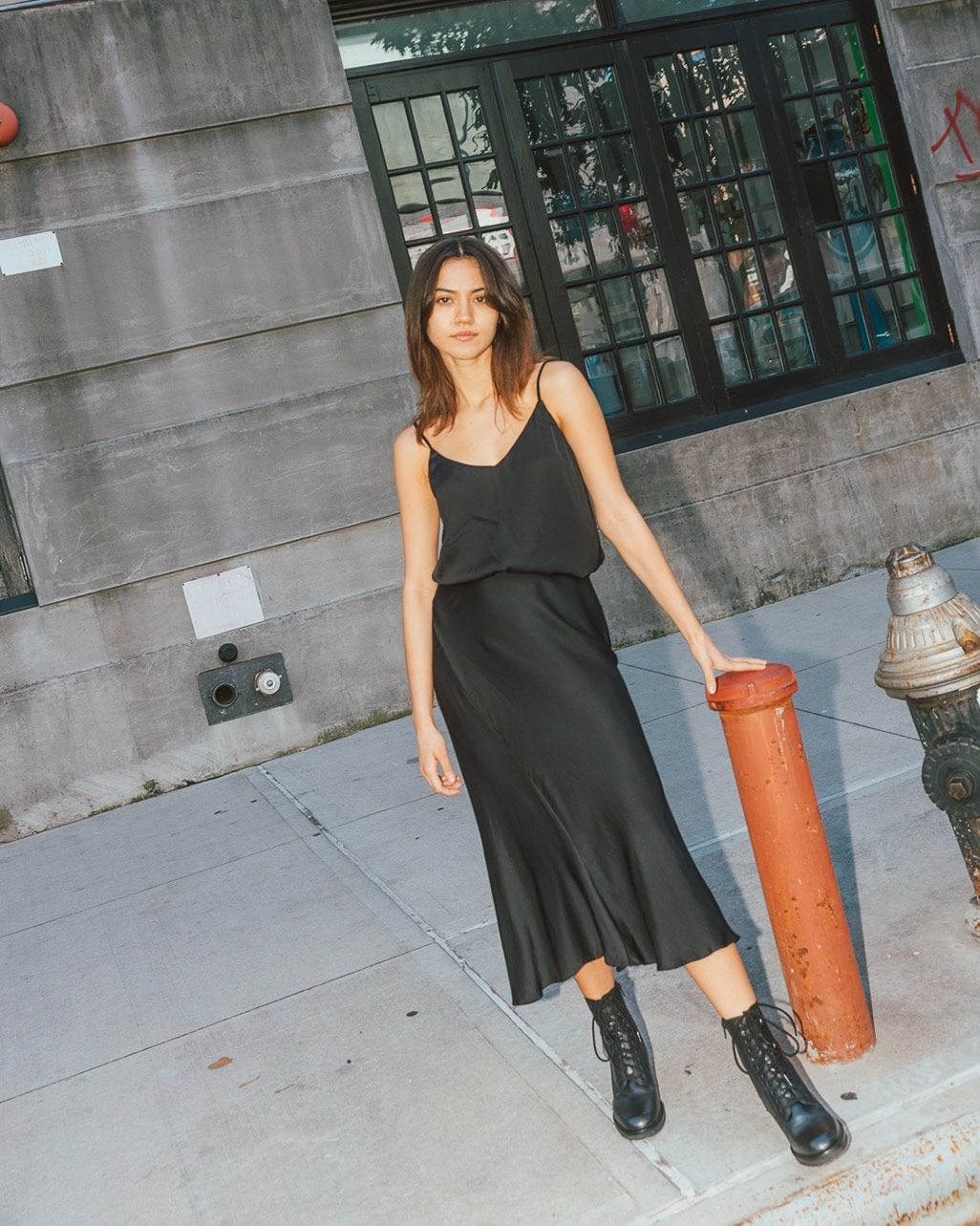 Carra Satin Cami in Black_4