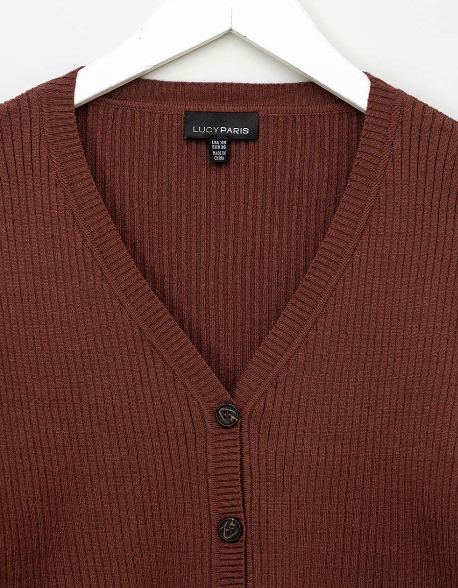 Carter Knit Cardigan in Brown_1