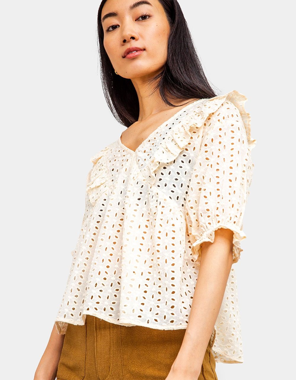 Cassia Eyelet Frill Blouse_2