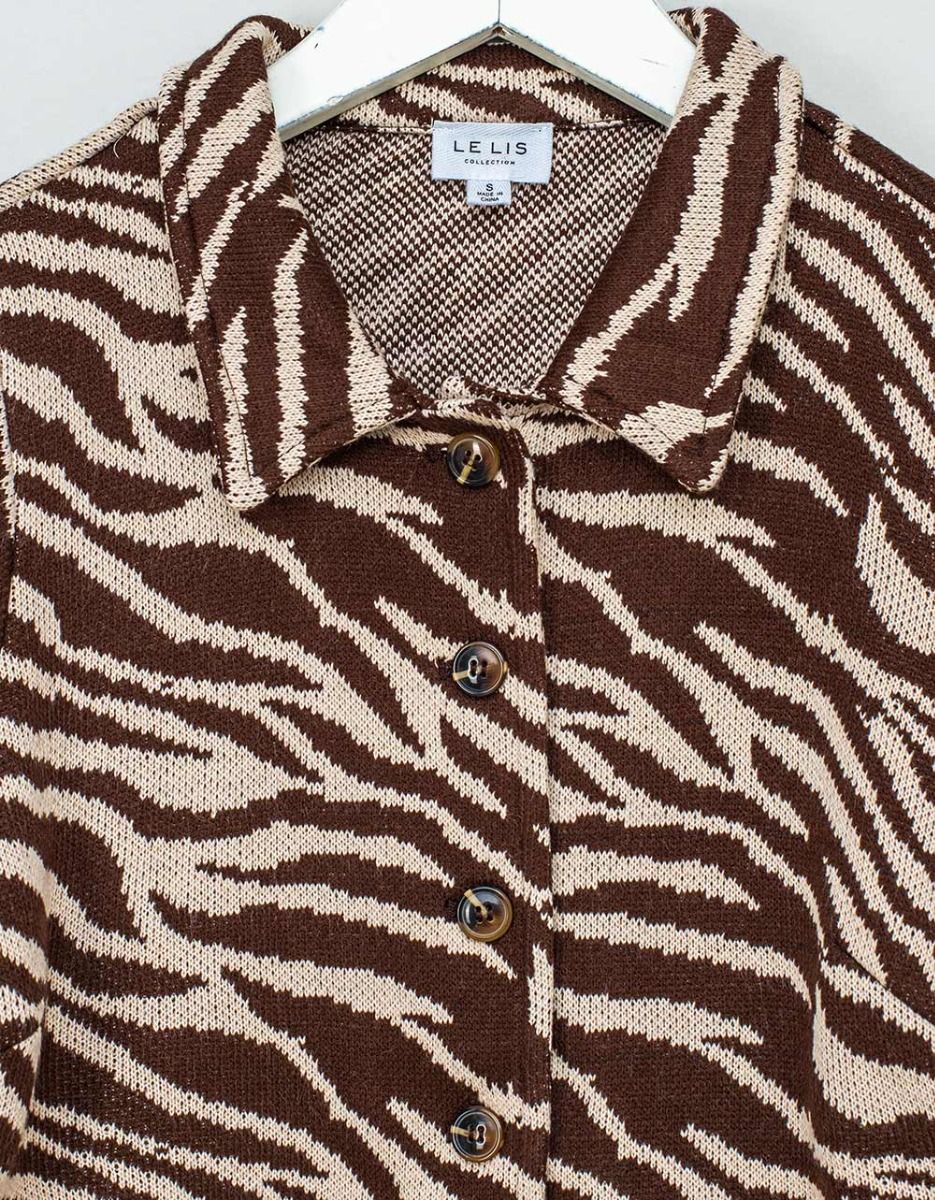 Cebra Printed Knit Cardi_1