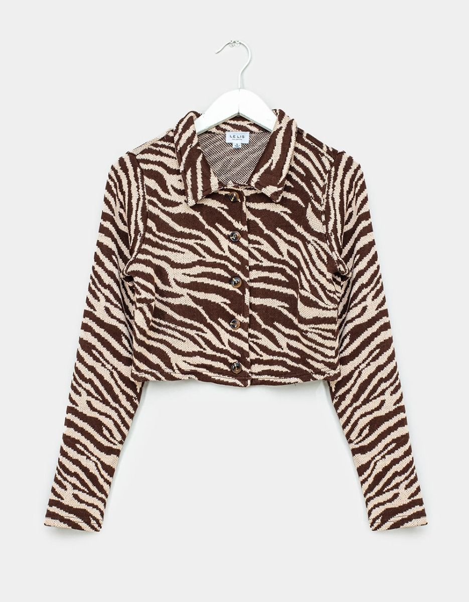 Cebra Printed Knit Cardi_0