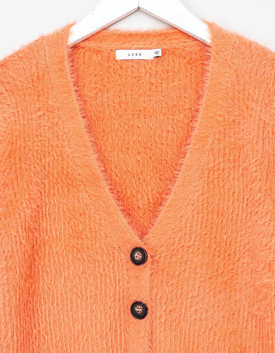 Celeste Fuzzy Cardi in Apricot_2