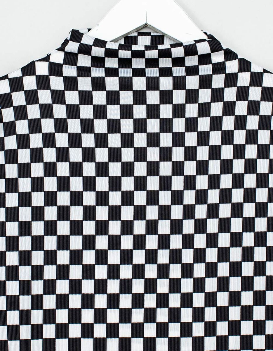 Checker Mock Neck_1