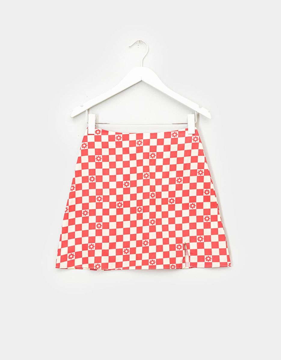 Checkerboard Mini Skirt_0