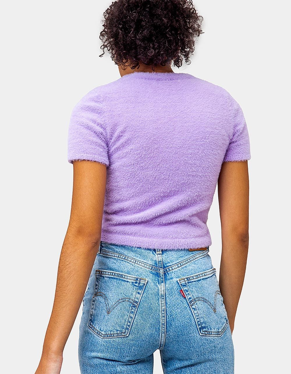 Cher Fuzzy Knit Top in Lilac_4