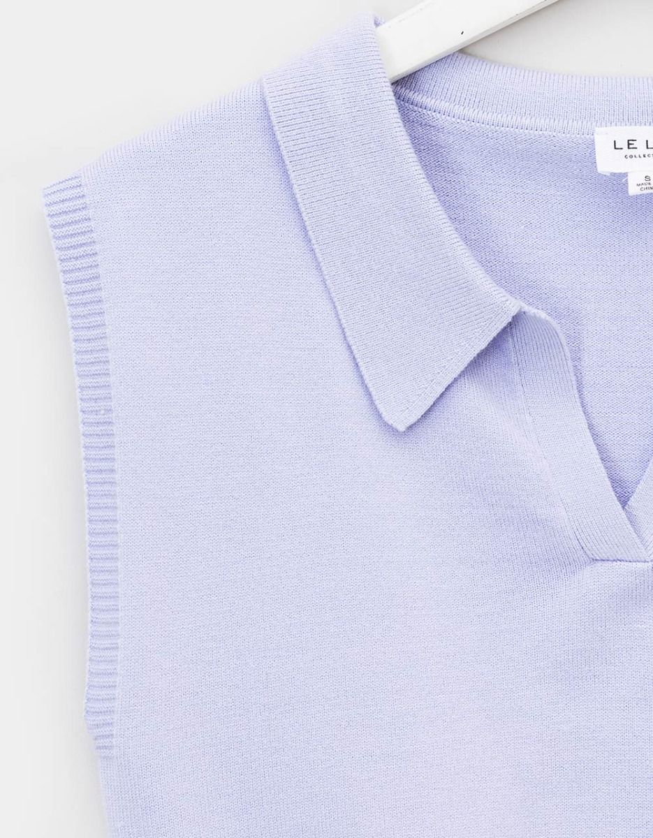 Chukka Collar Knit in Lavender_2