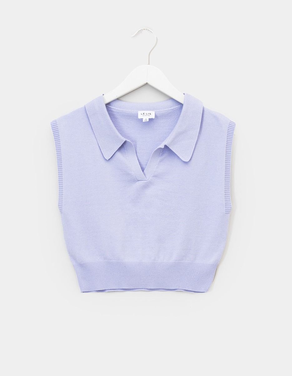 Chukka Collar Knit in Lavender_0