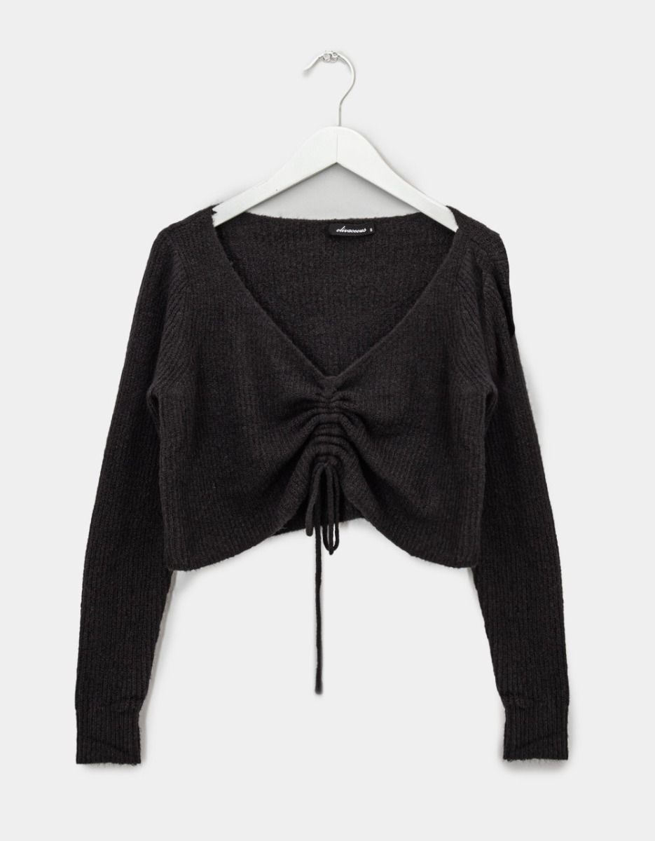 Cinch Sweater in Black_0