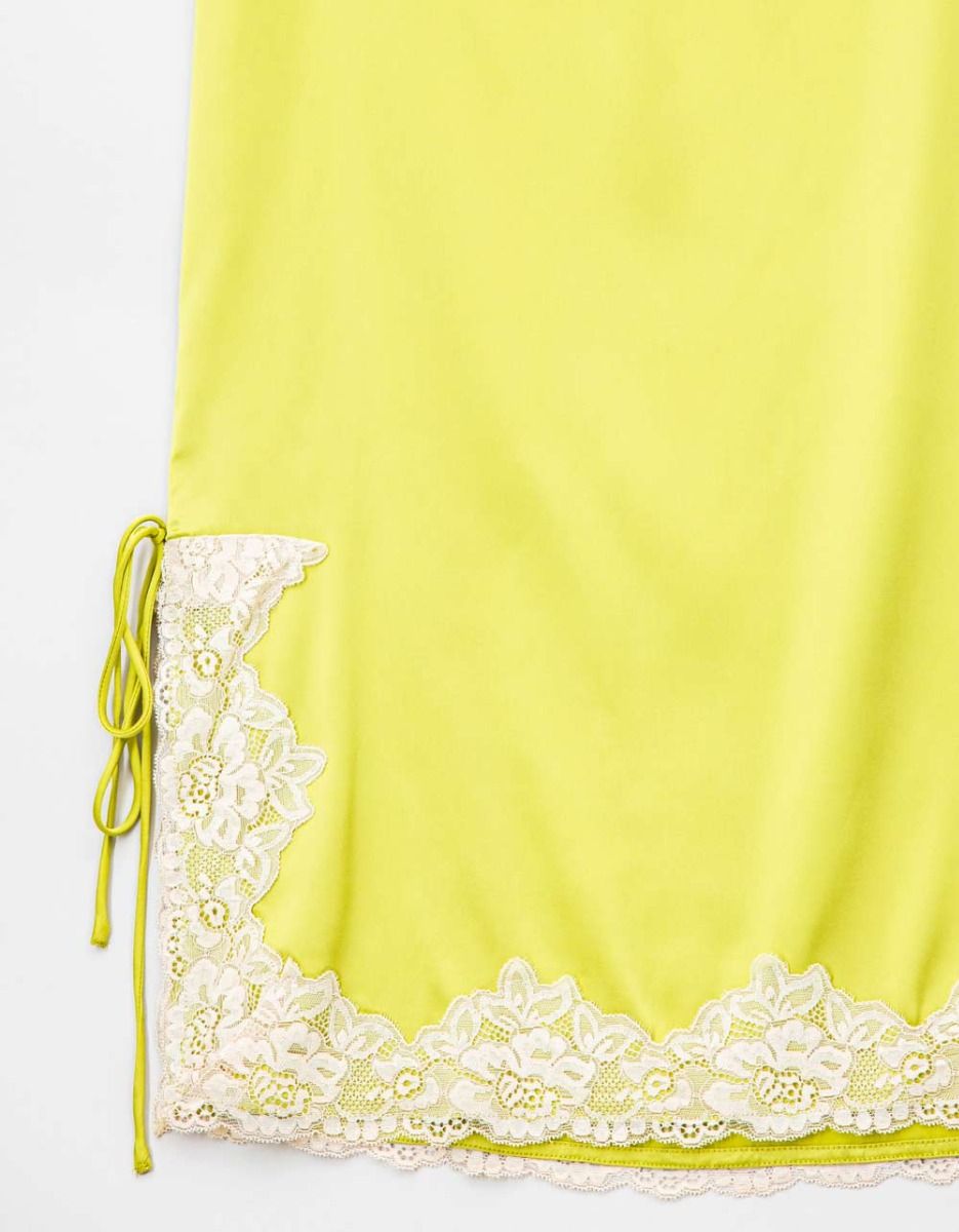 Citron Lace Trim Skirt_4
