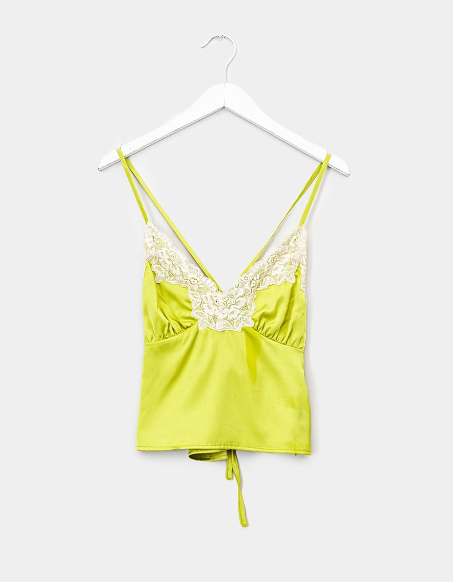 Citron Lace Trim Top_0