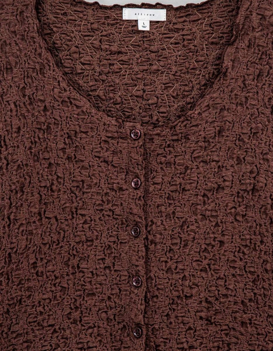 Clair Crinkle Cardi in Brown_2