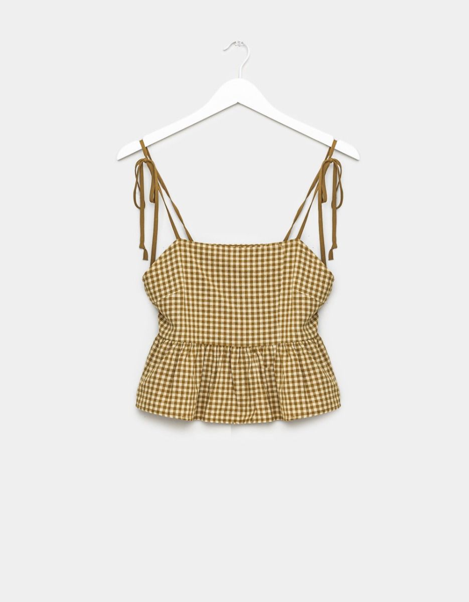 Clara Gingham Tie Top_0