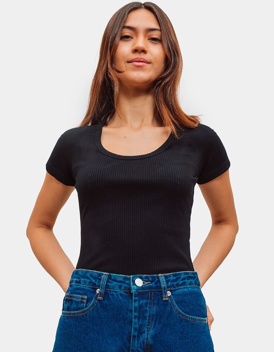 Classic Rib Tee in Black_2