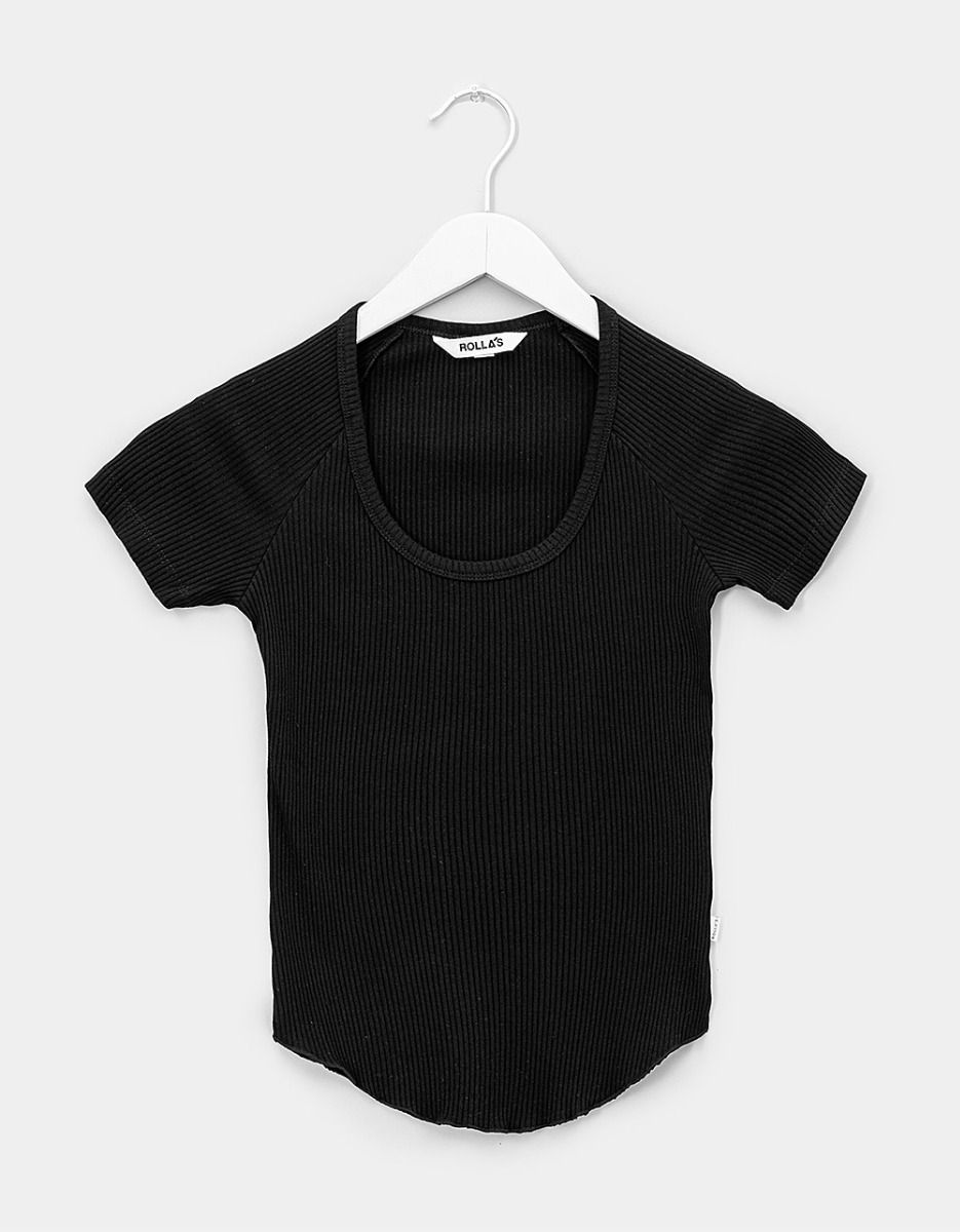 Classic Rib Tee in Black_0