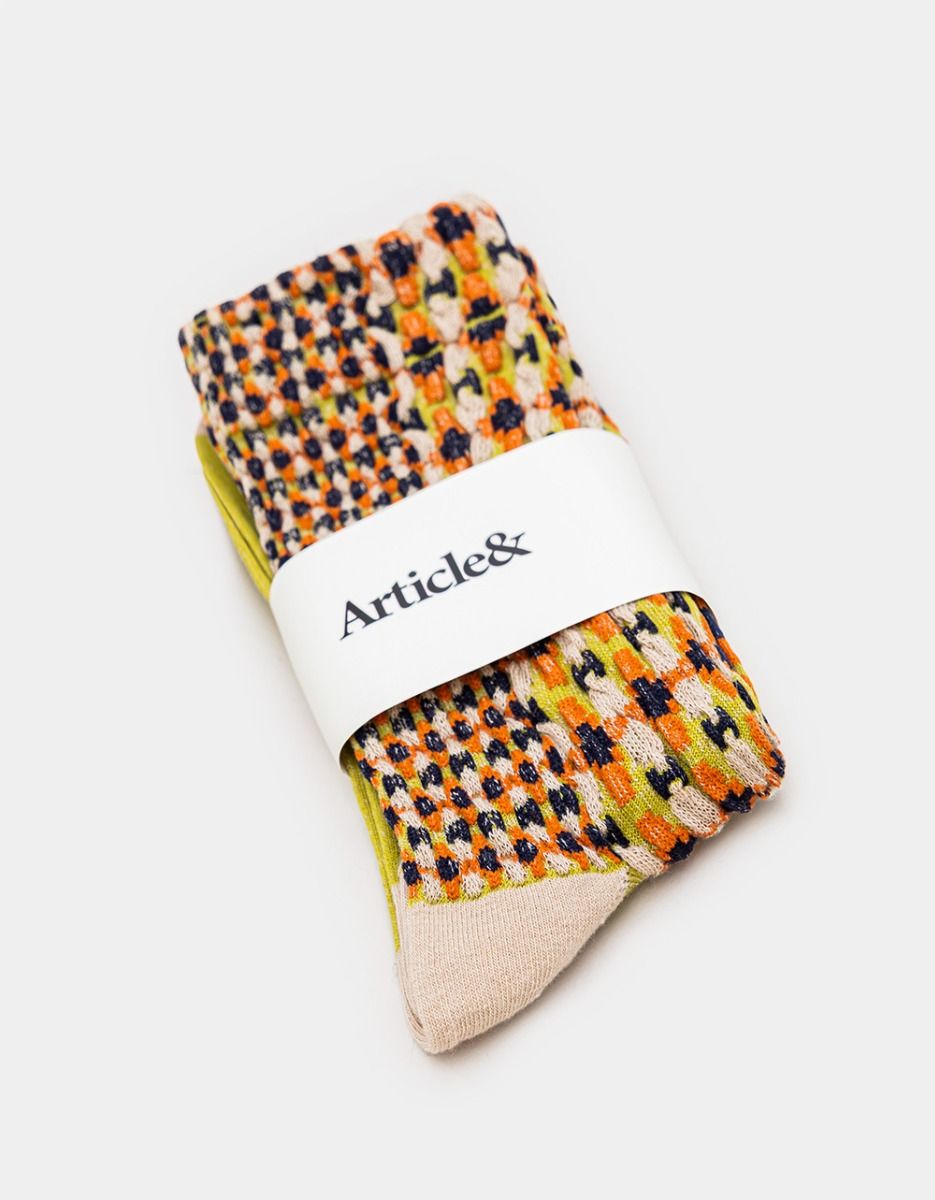 Contrast Daisy Socks_3