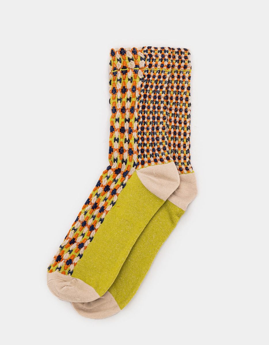 Contrast Daisy Socks_0