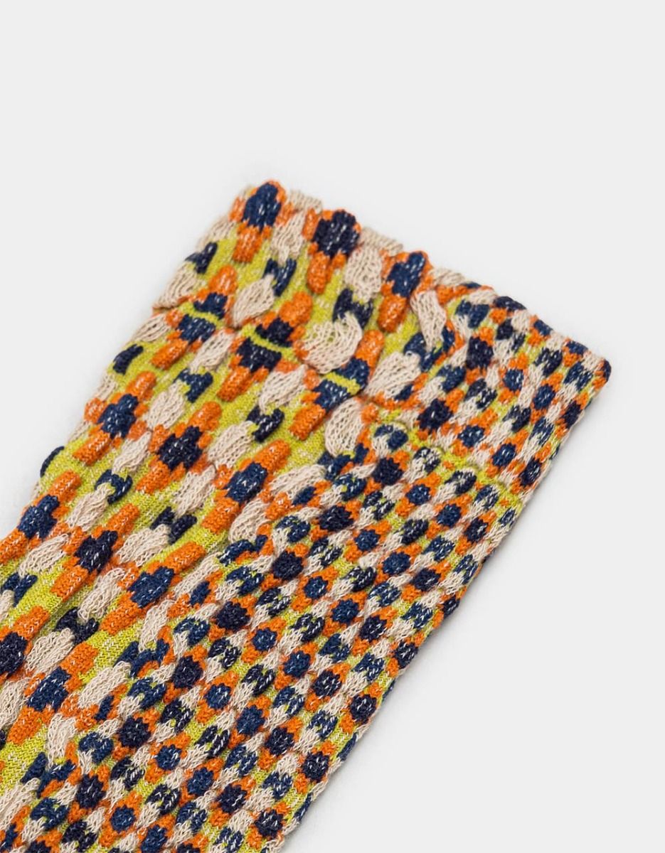 Contrast Daisy Socks_2