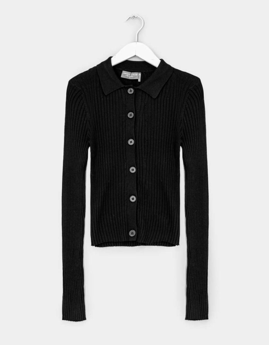 Cora Button Knit in Noir_0