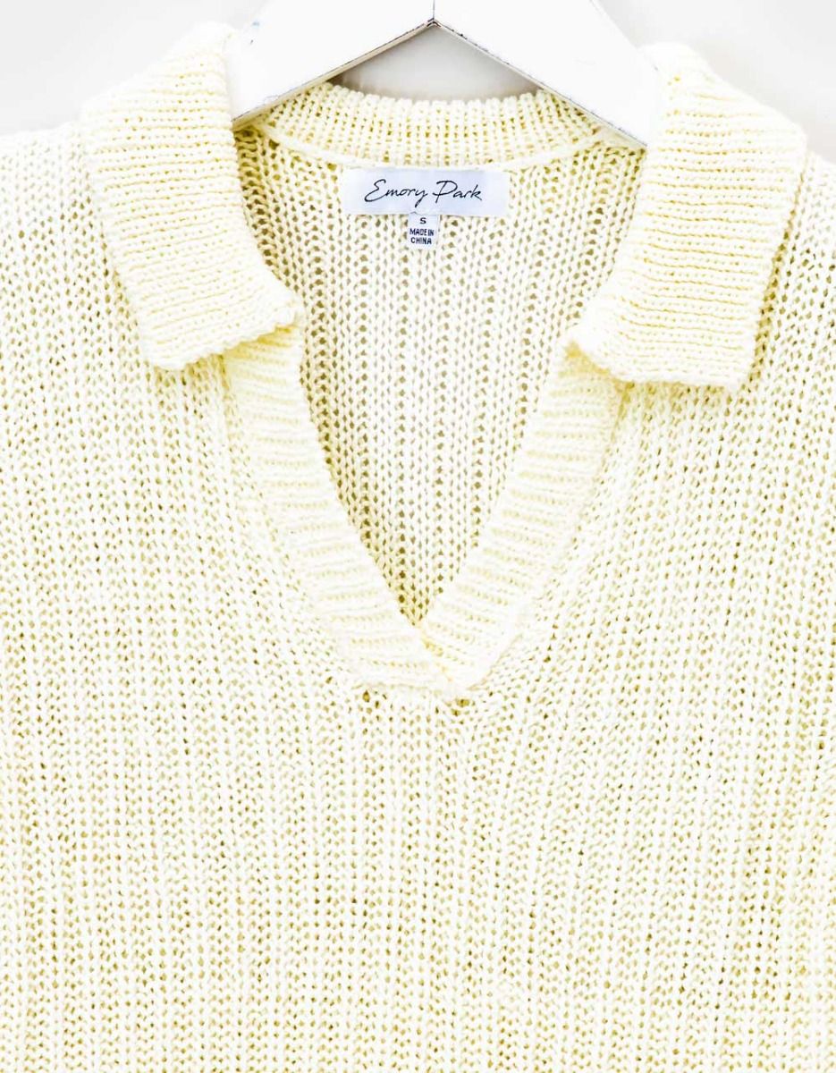 Cousin Collar Crop Knit in Ivory_1