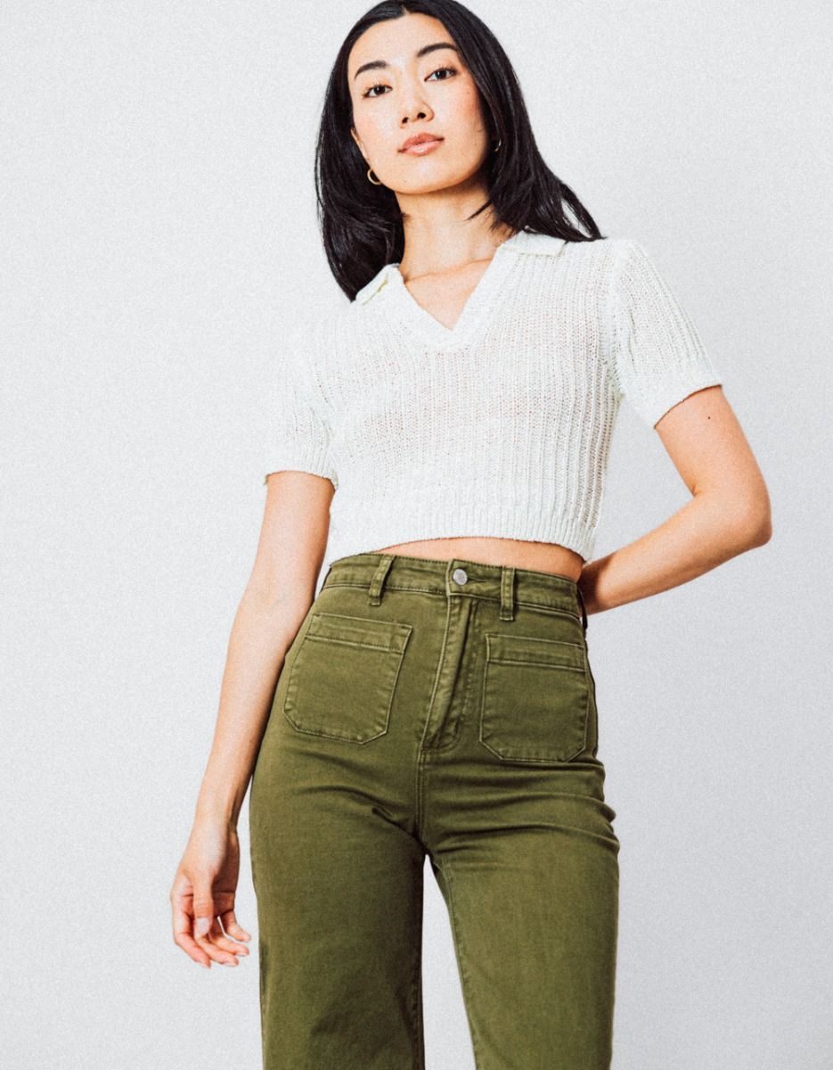 Cousin Collar Crop Knit in Ivory_3