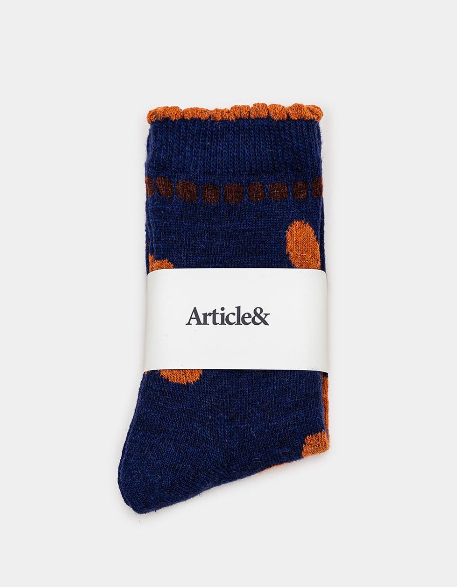 Craft Flower Sock in Navy_1