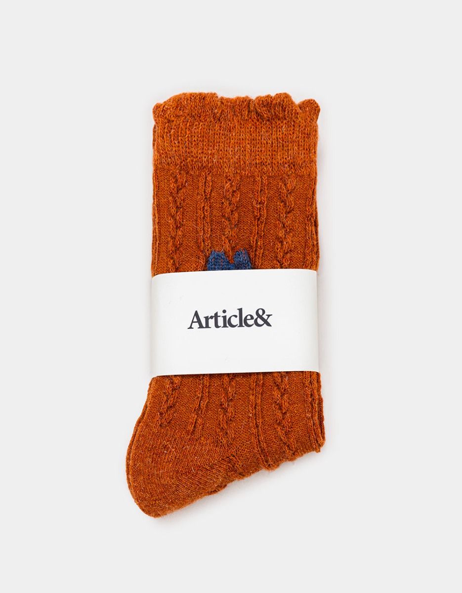 Craft Flower Sock in Rust_2
