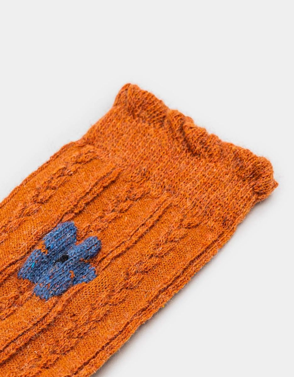 Craft Flower Sock in Rust_1