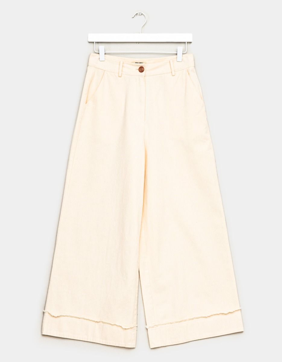 Creme Wide Leg Pants_0