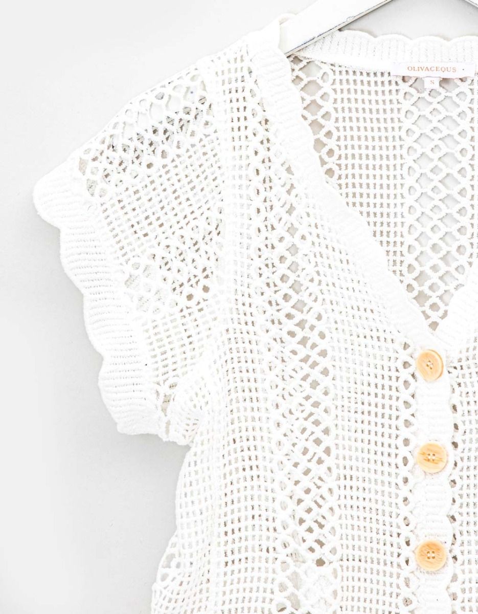 Crochet Vest in White_4