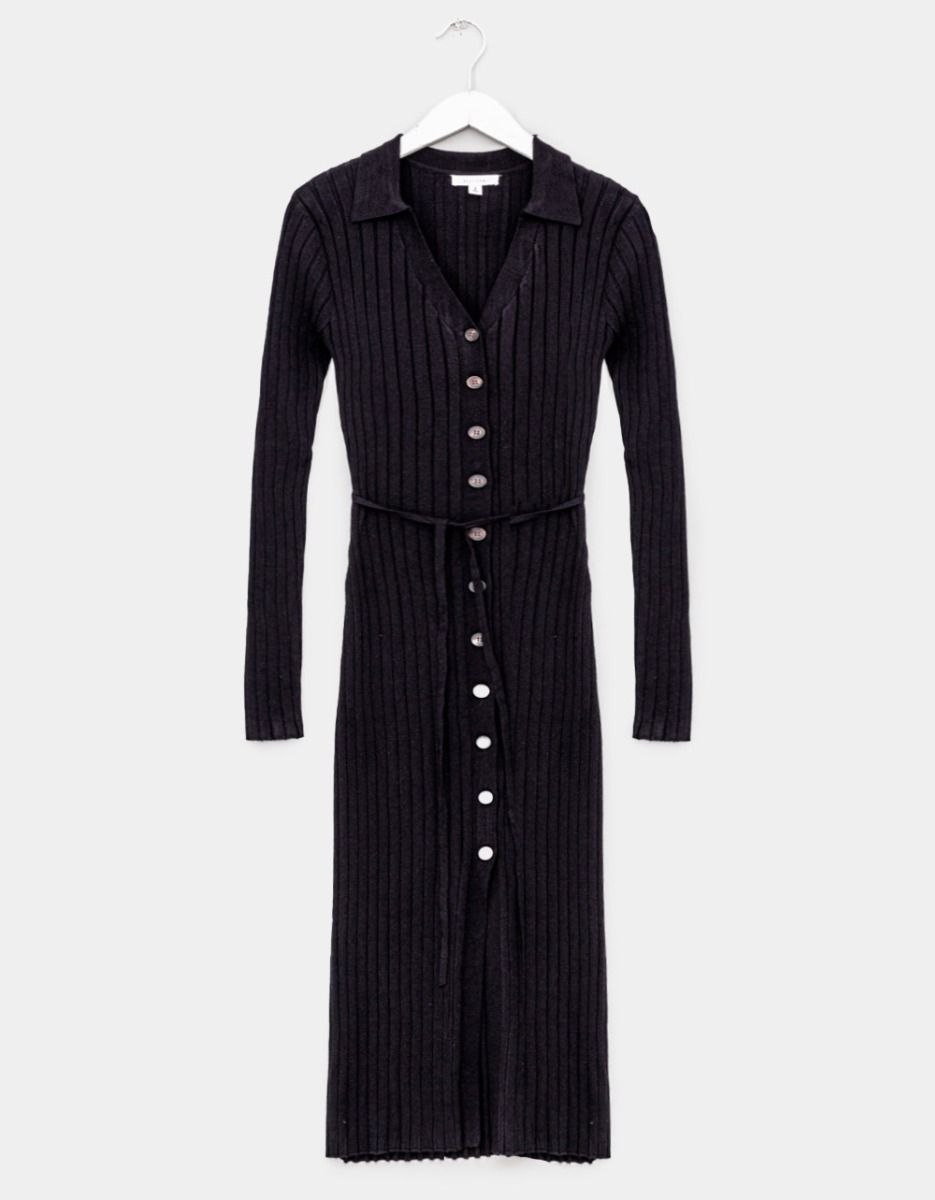 Dana Collar Dress in Black_0