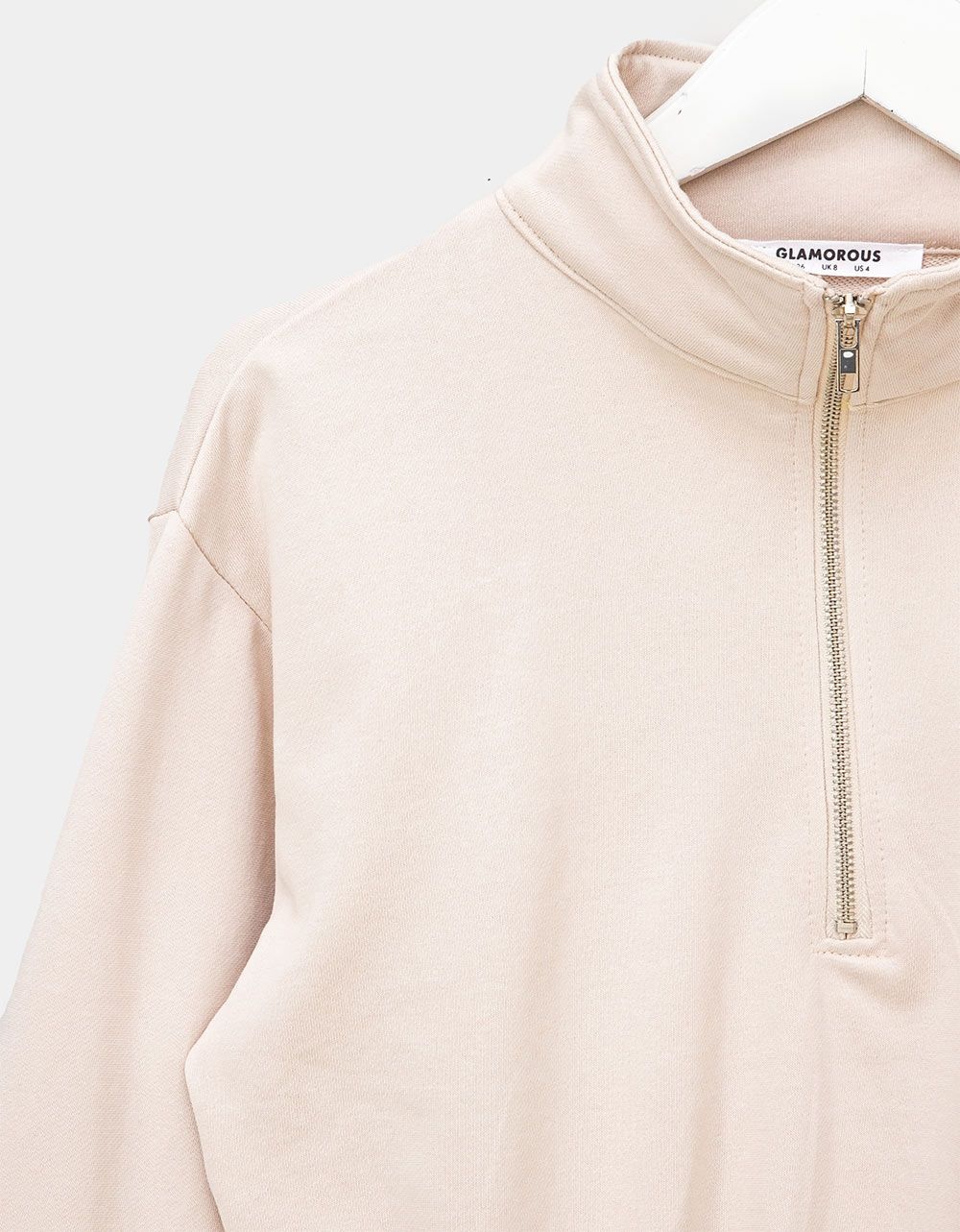 Dani Zip Sweatshirt in Stone_1
