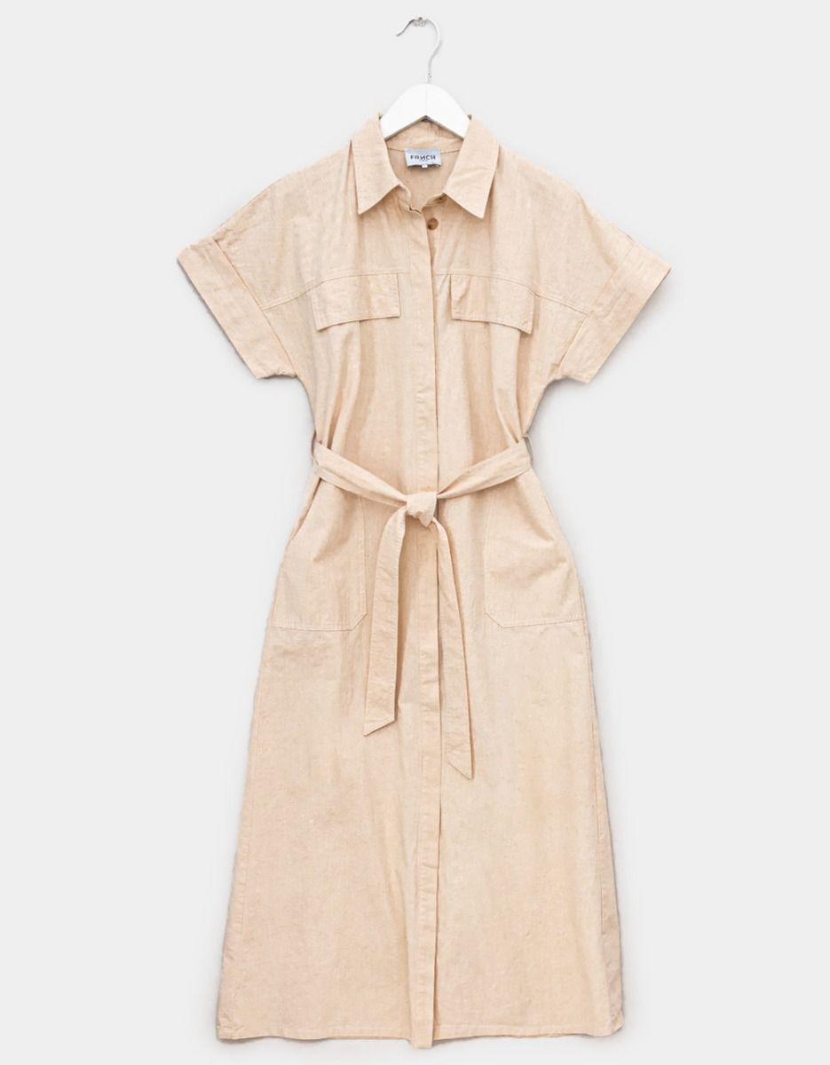 Delina Utility Dress in Creme_0