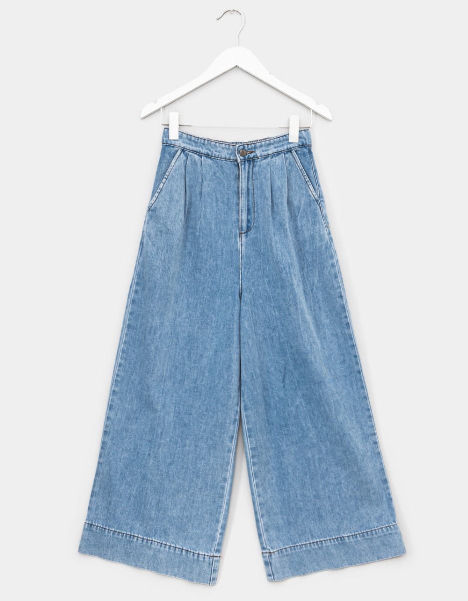 Denim Wide Leg Pant_0