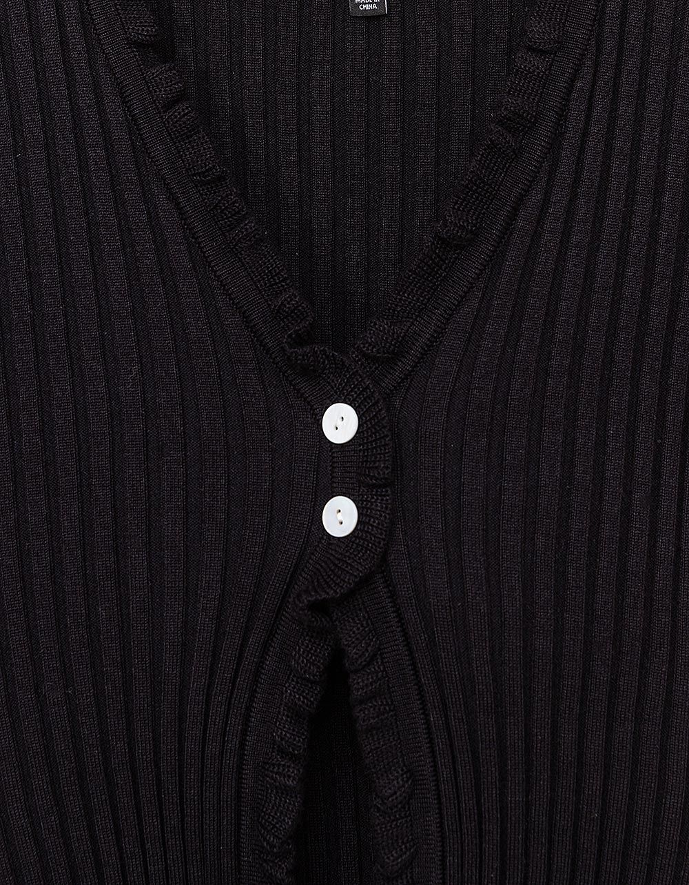 Deuce Button Top in Black_2