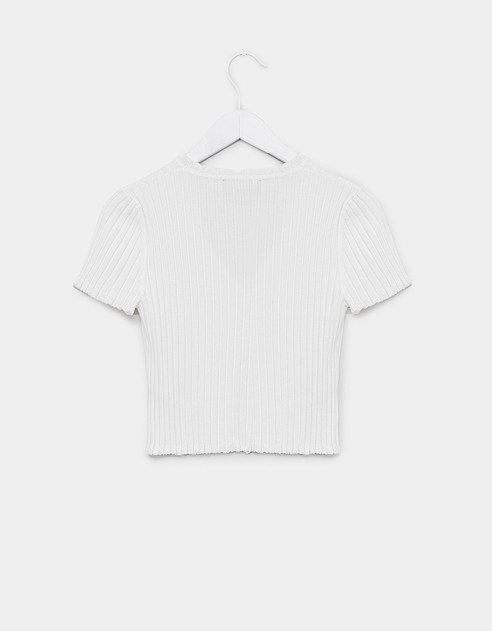 Deuce Button Top in White_1