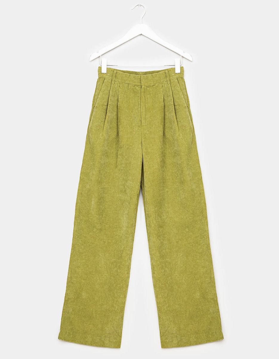 Dom Wide Leg Cord Trouser in Sage_0