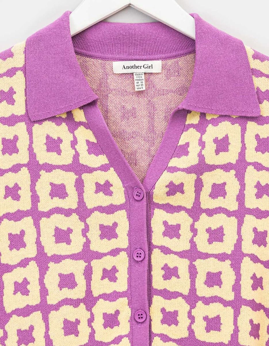 Donut Check Knit Cardi_1