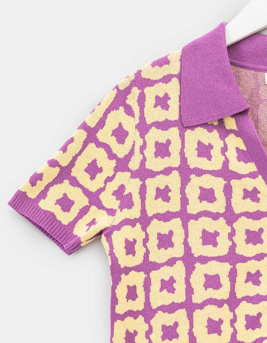 Donut Check Knit Cardi_3