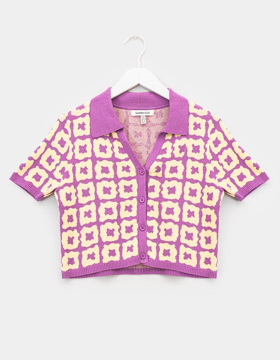 Donut Check Knit Cardi_0