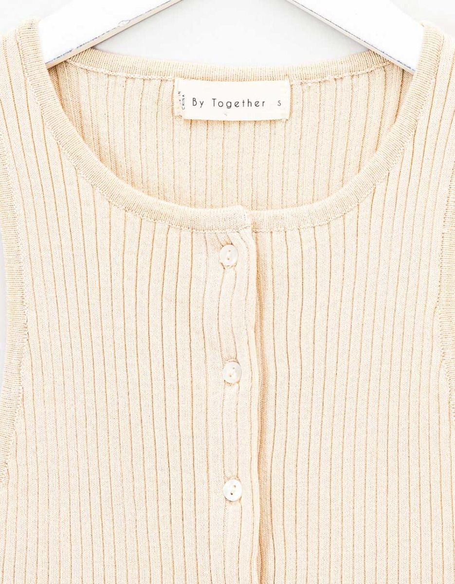 Dora Button Knit in Cream_5