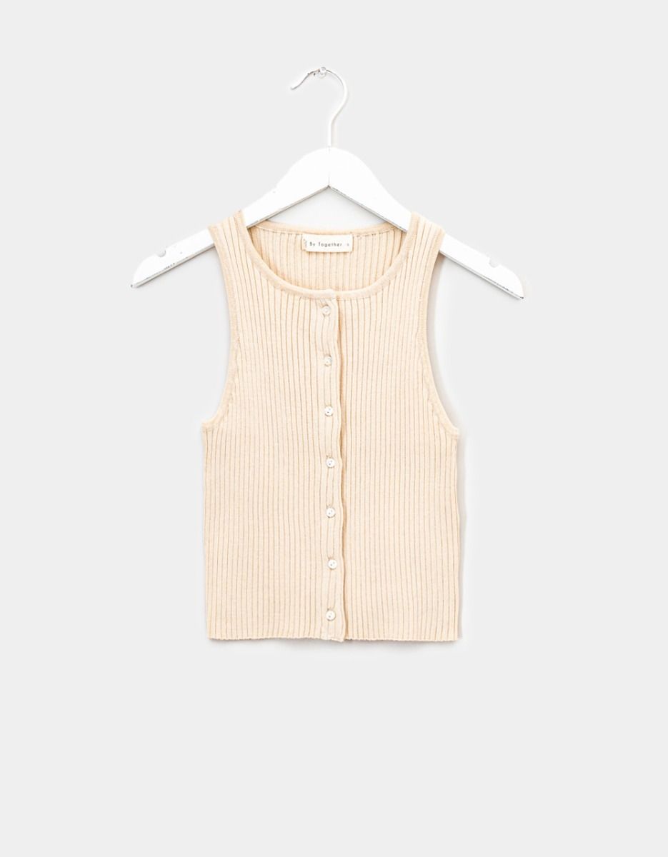 Dora Button Knit in Cream_0