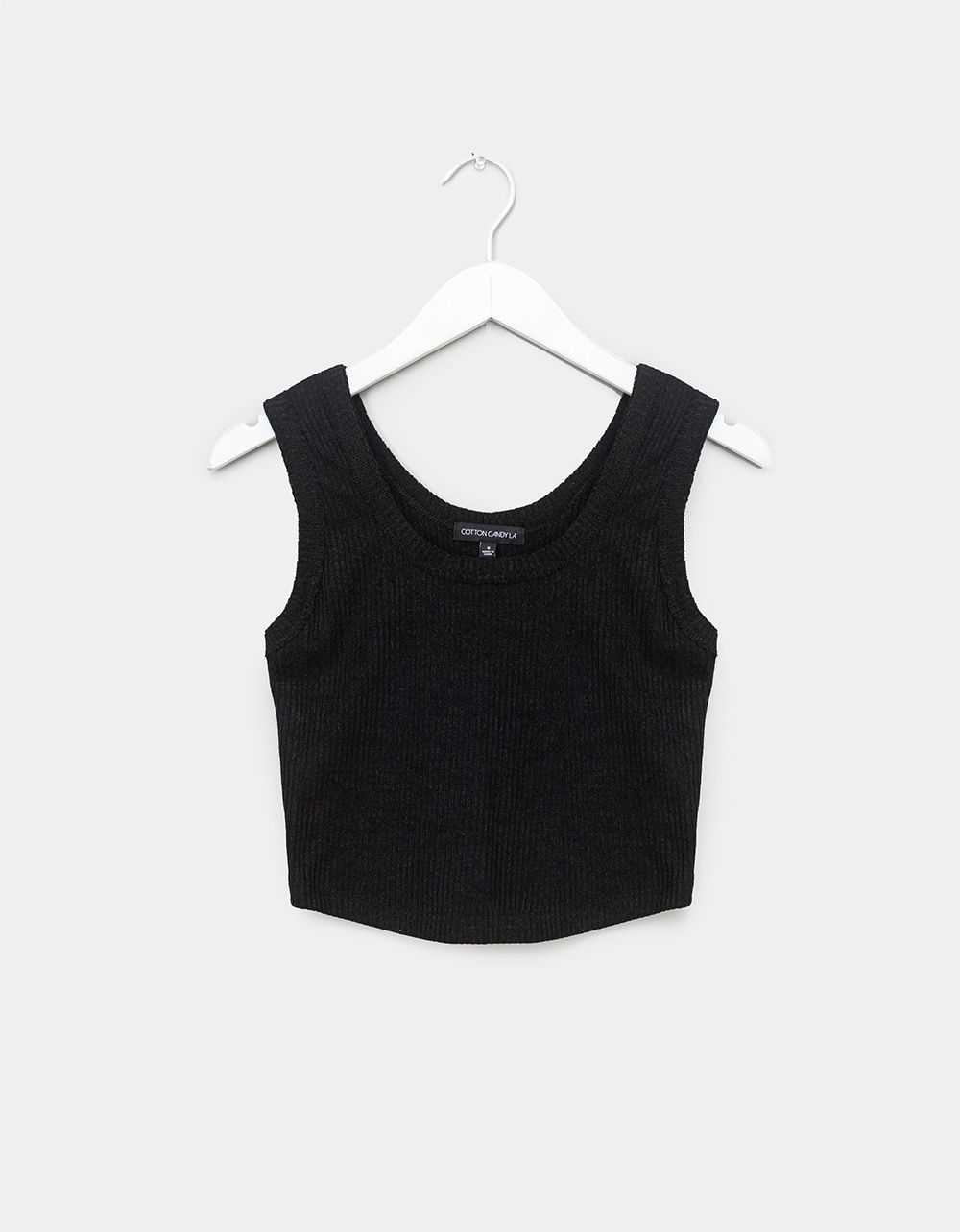 Duanna Ribbed Tank in Black_0