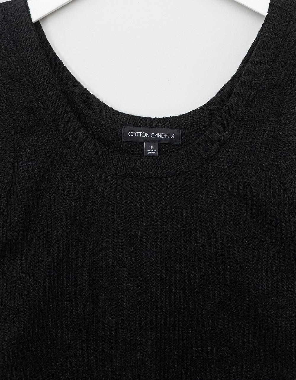 Duanna Ribbed Tank in Black_2