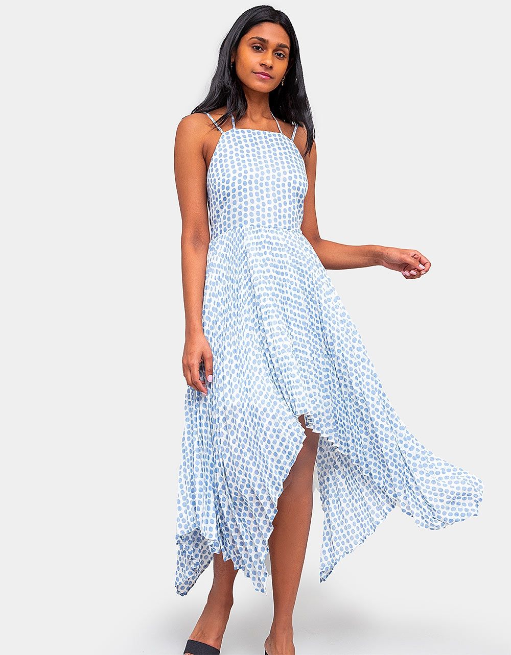 Eclat Pleated Dot Dress_1