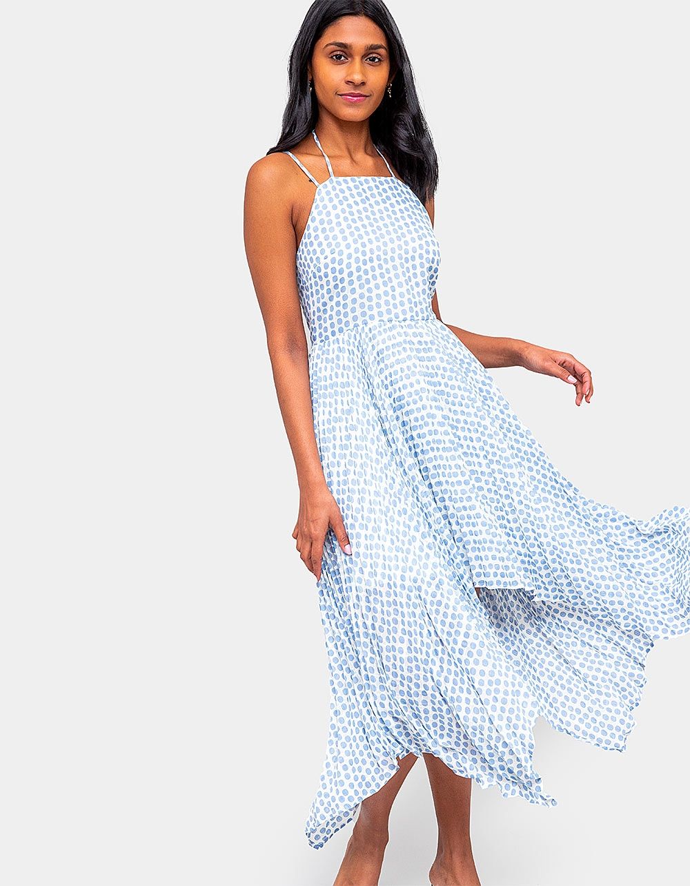 Eclat Pleated Dot Dress_0