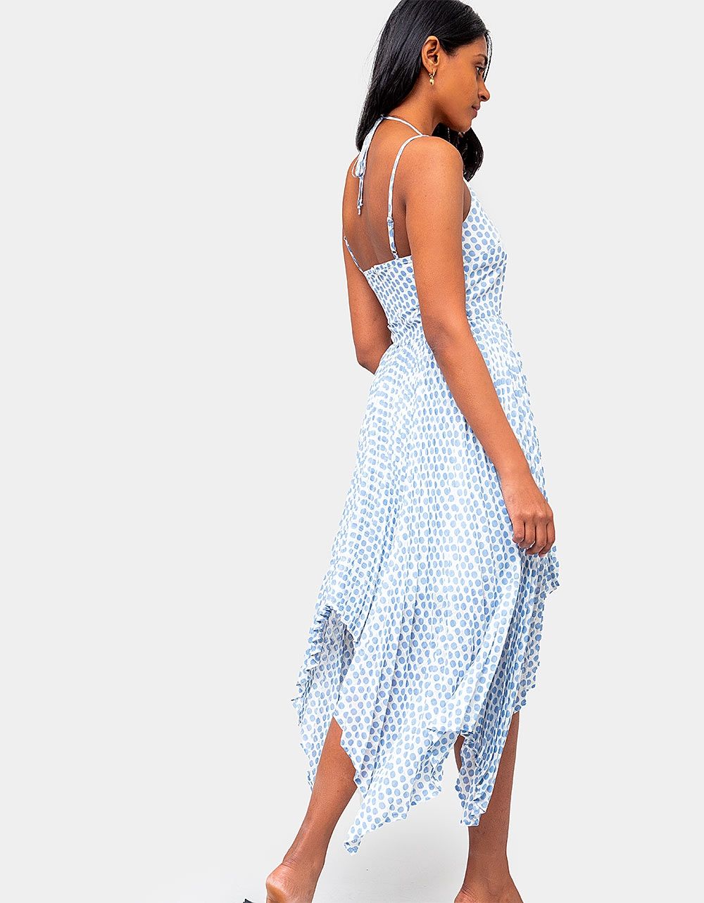 Eclat Pleated Dot Dress_4