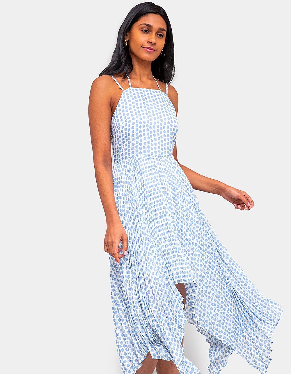 Eclat Pleated Dot Dress_2