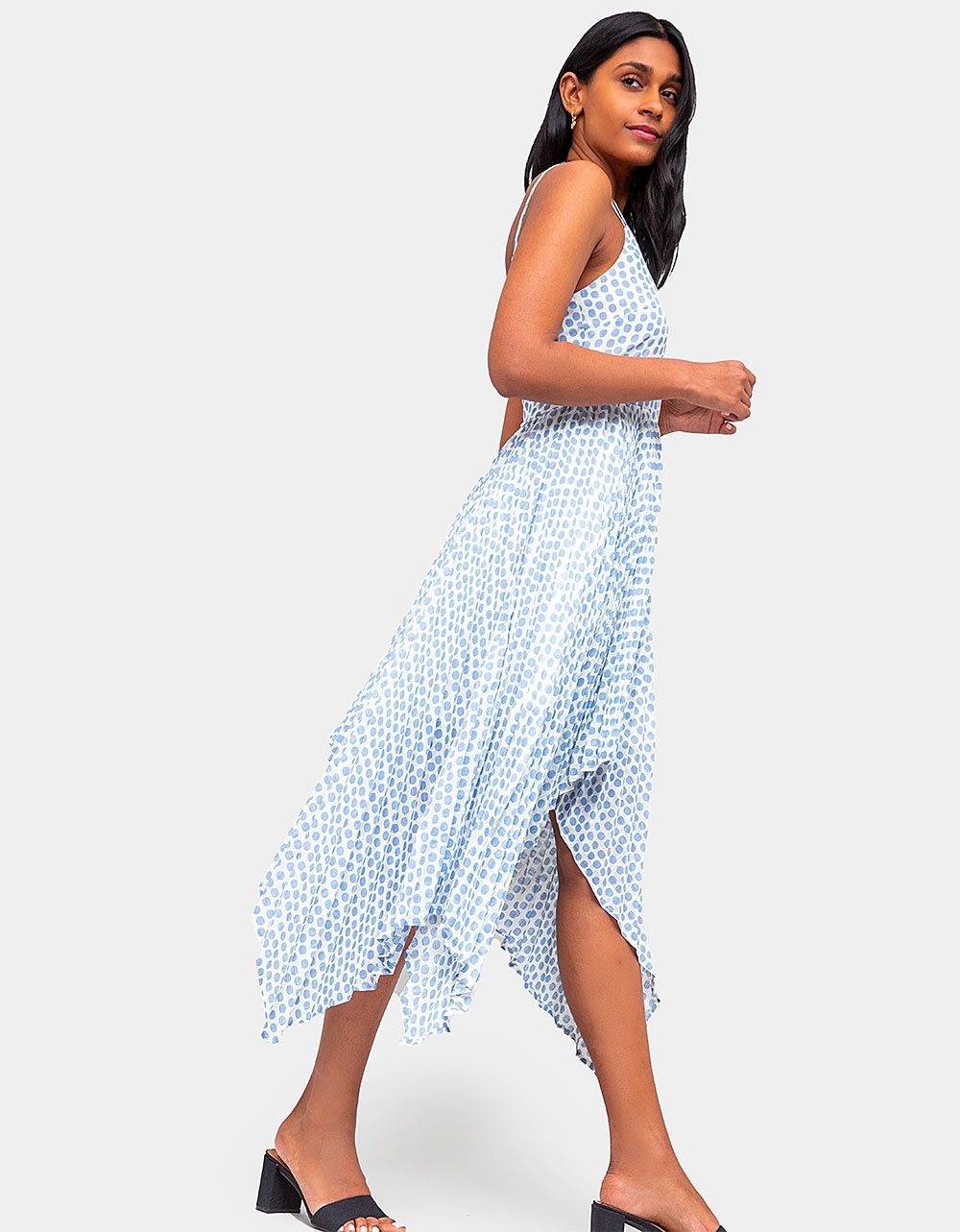 Eclat Pleated Dot Dress_3